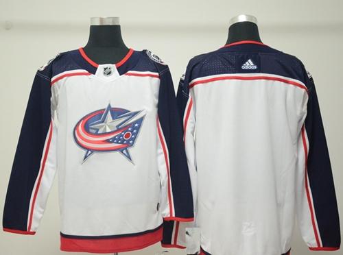 Adidas Men Columbus Blue Jackets Blank White Road Authentic Stitched NHL Jersey->columbus blue jackets->NHL Jersey